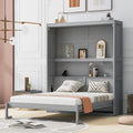 Gray Queen Size Murphy Bed with Shelves H9089
