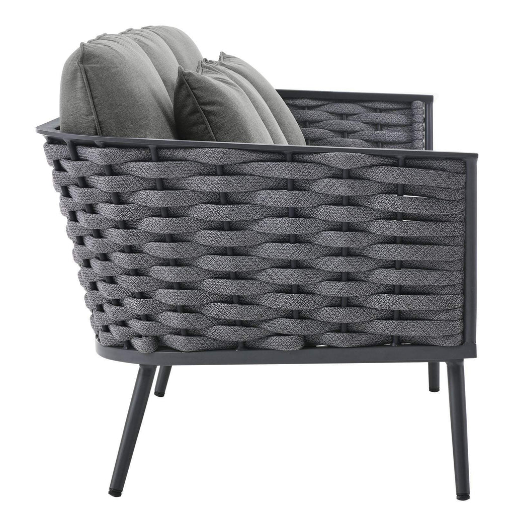 Gray Charcoal 6 Piece Outdoor Aluminum Sectional Sofa Set Q604723