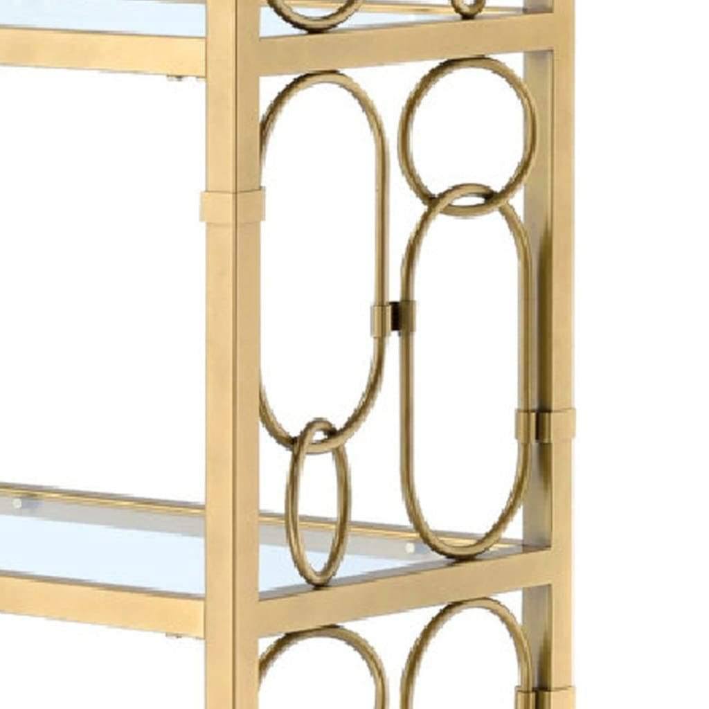 Clear Glass & Gold Bookshelf U166167