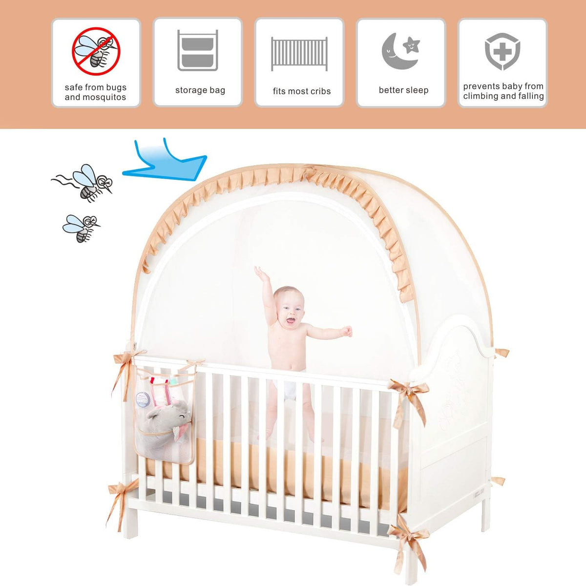 Baby Crib Pop up Tent Mesh Cover Net H461437