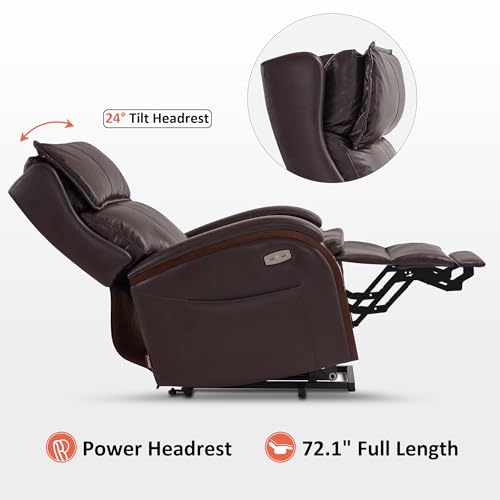 Power Lift Recliner Chair Sofa with Massage and Heat Faux Leather T911424