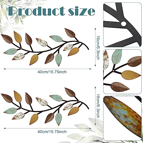 Vintage Blue Metal Tree Leaf Wall Decor T41702