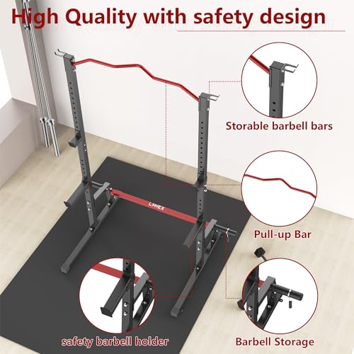 Adjustable Squat Rack Barbell Rack Squat Stand Bench Press Pull Up Home Gym E3228