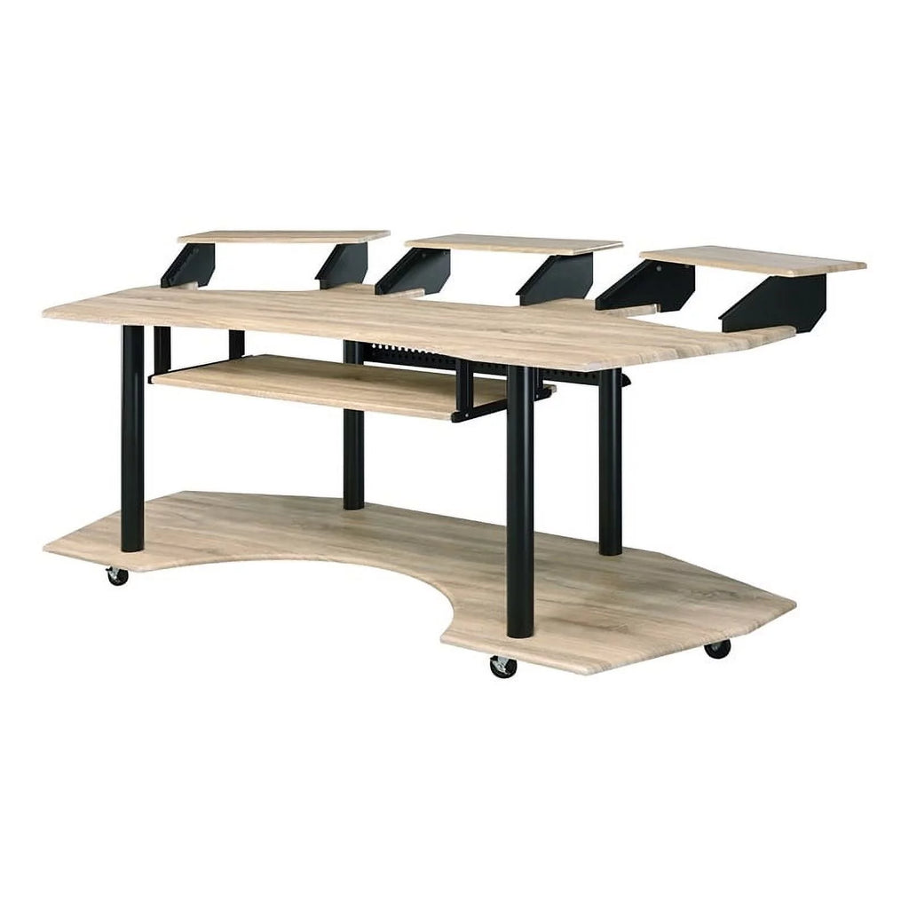 Contemporary Wood Music Recording Desk in Natural Oak U3564