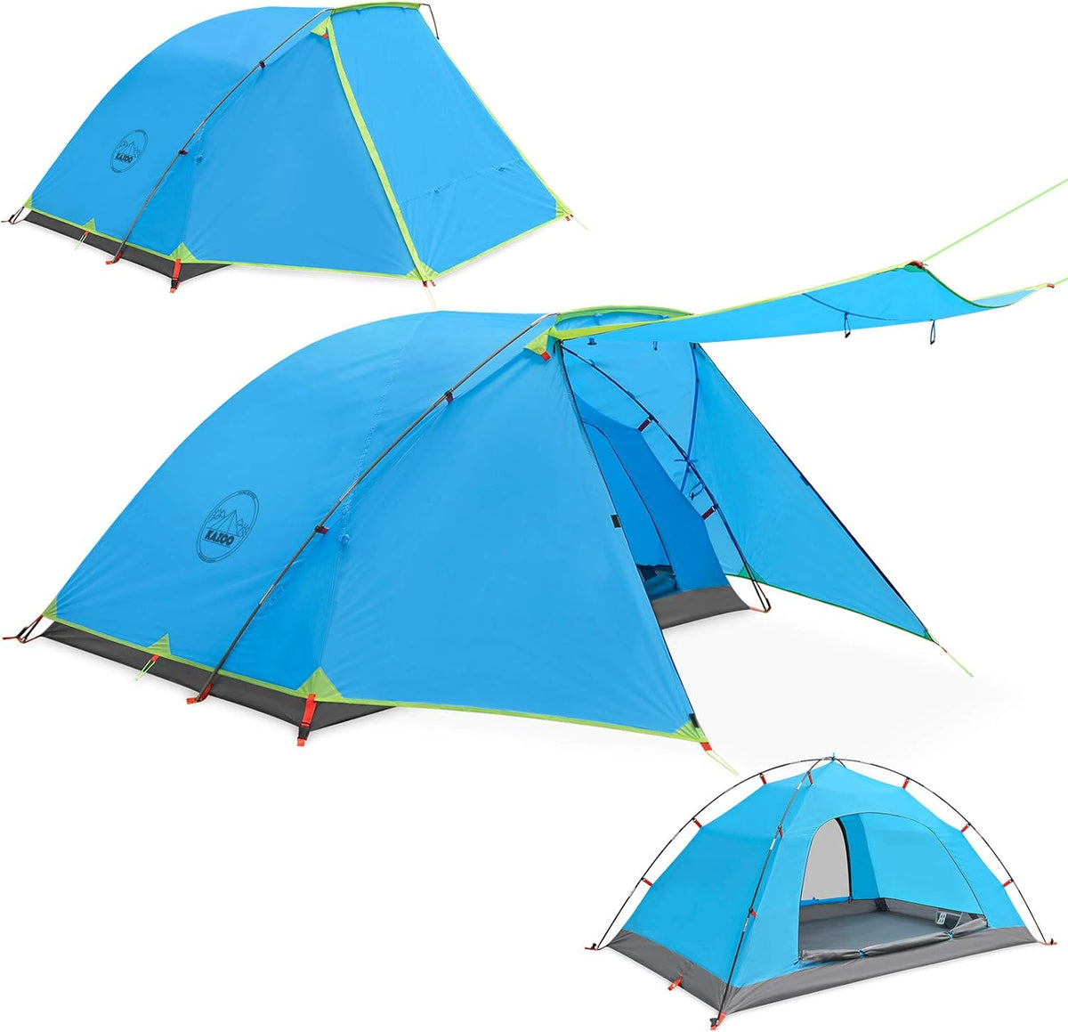 2/4 Person Waterproof Camping Tent with Porch Double Layer D69400