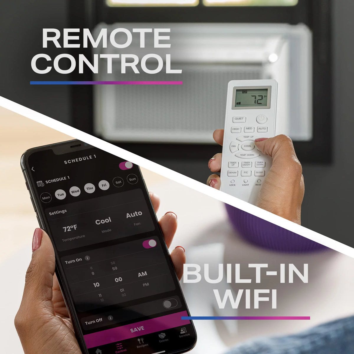 Ultra Quiet Window Air Conditioner 8,200 BTU WiFi Enabled White B196