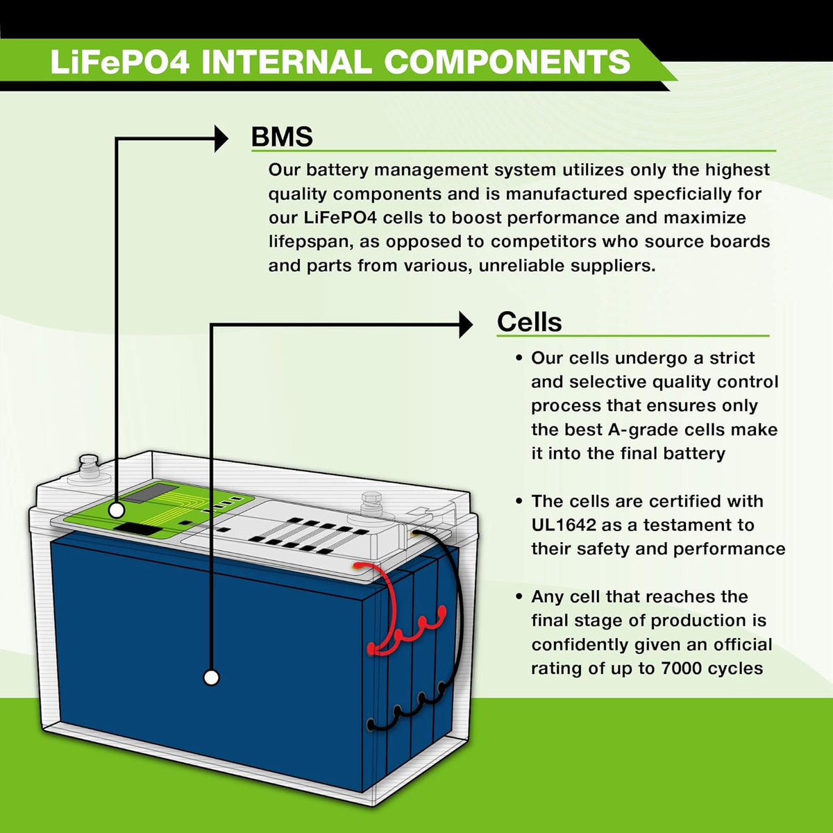 12V 100Ah Lithium LiFePO4 Deep Cycle Rechargeable Battery with Built-in BMS Z823