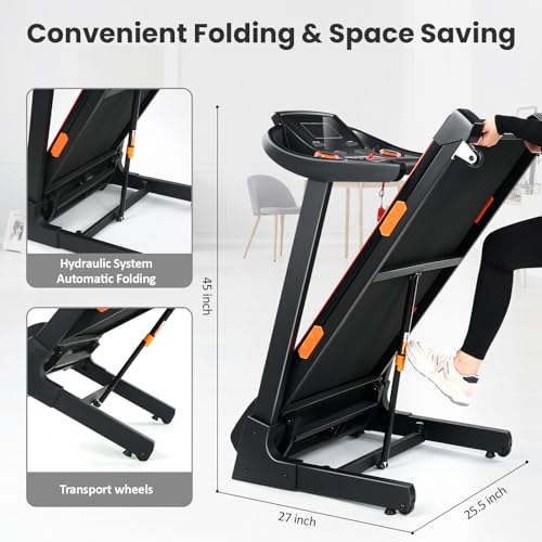 15% Auto Incline Folding Treadmill with Wide Belt, 320 lb Capacity R4292