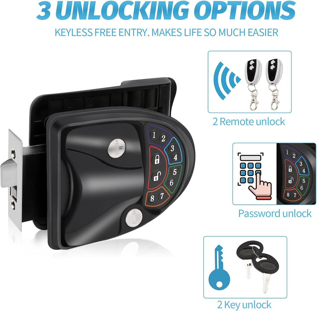 Keyless Entry Door Lock with 2 Key Fobs and Backlit Keypad P335492