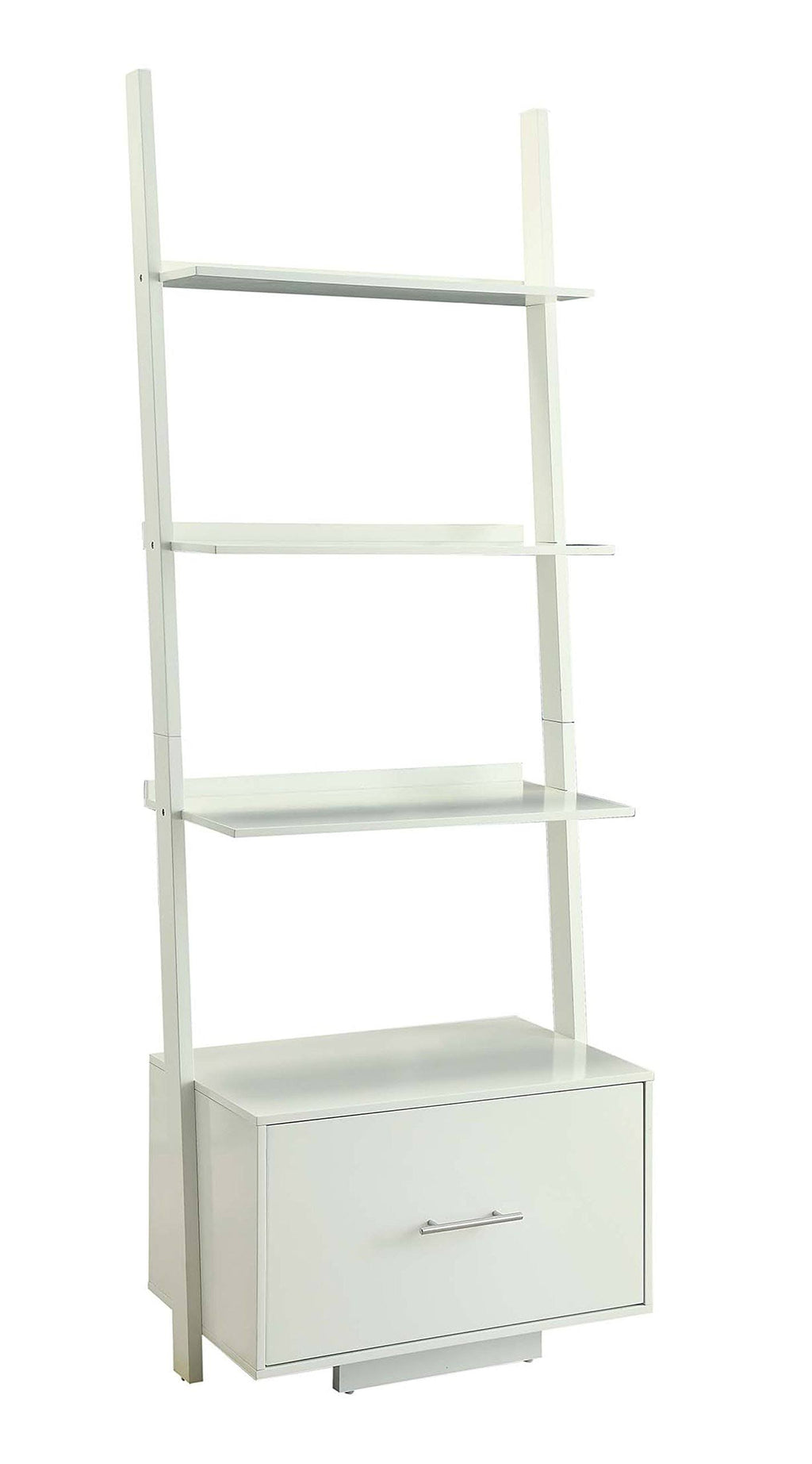Ladder Bookcase with File Drawer J241112