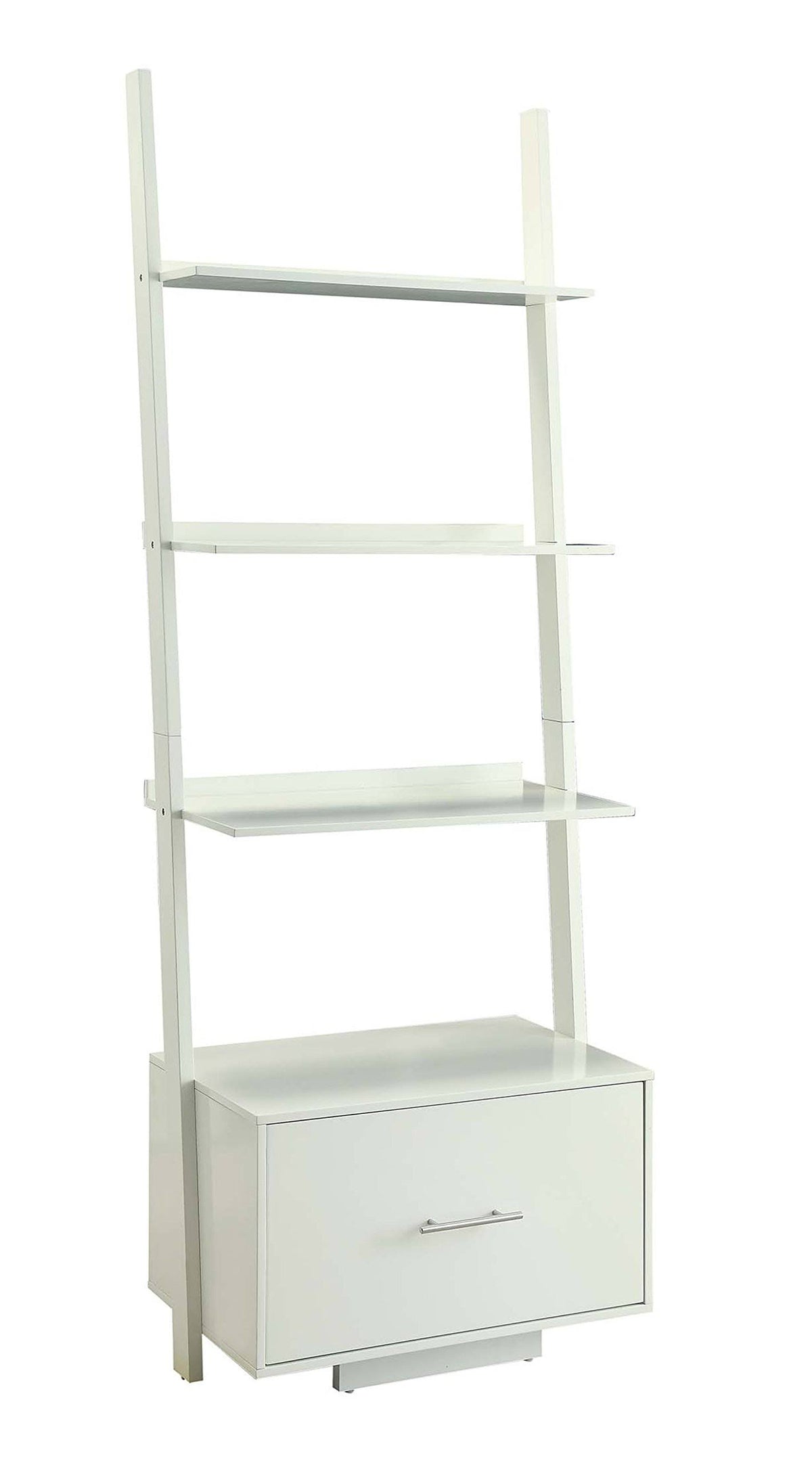 Ladder Bookcase with File Drawer J241112