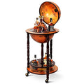 Cream White Wood Globe Bar Cart with Wheels N949