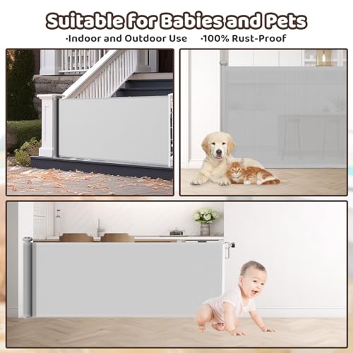 Retractable Baby Gate, 33" Tall, Extends up to 55" Wide F452396