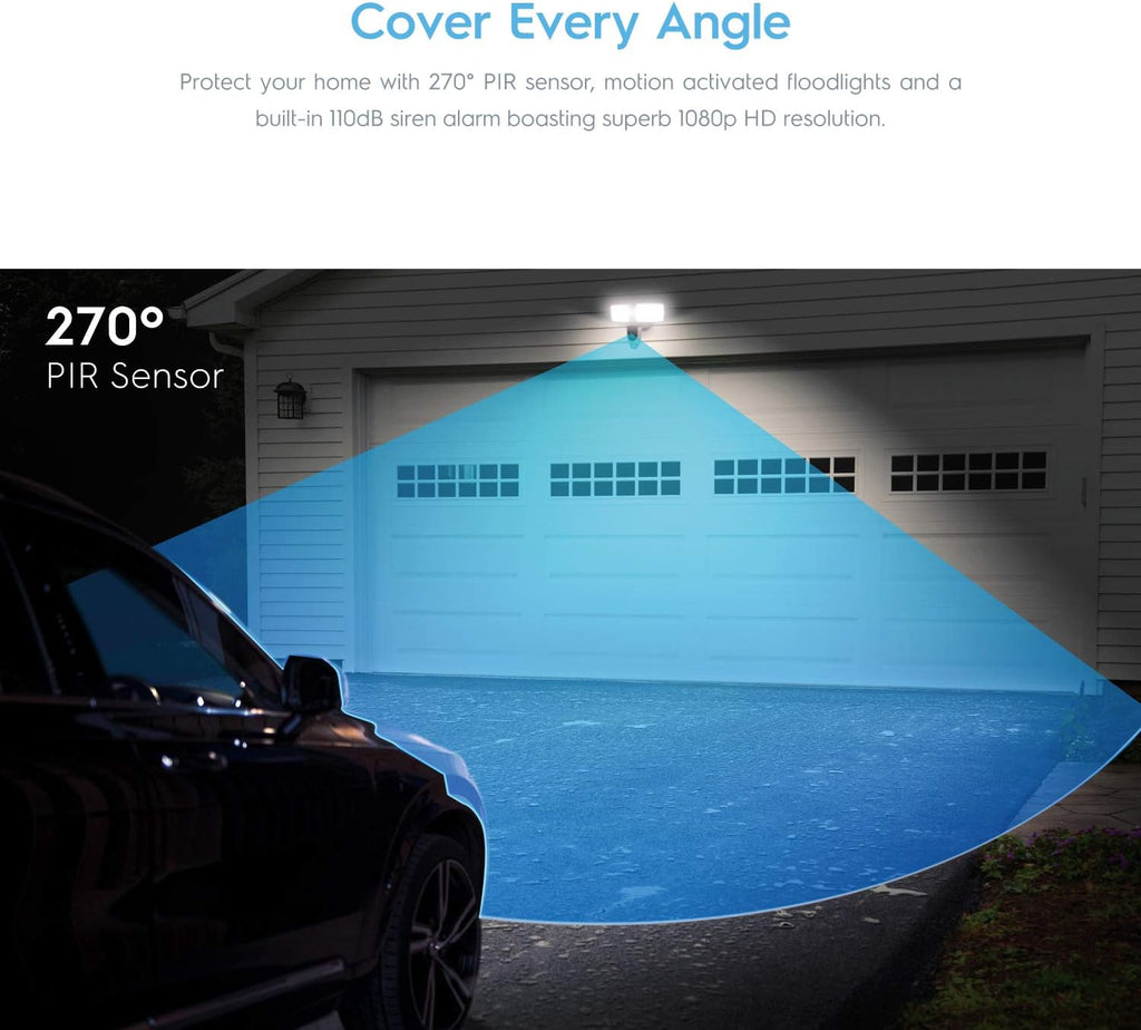 1080P Wireless WiFi Outdoor Security Camera with Flood Light K436