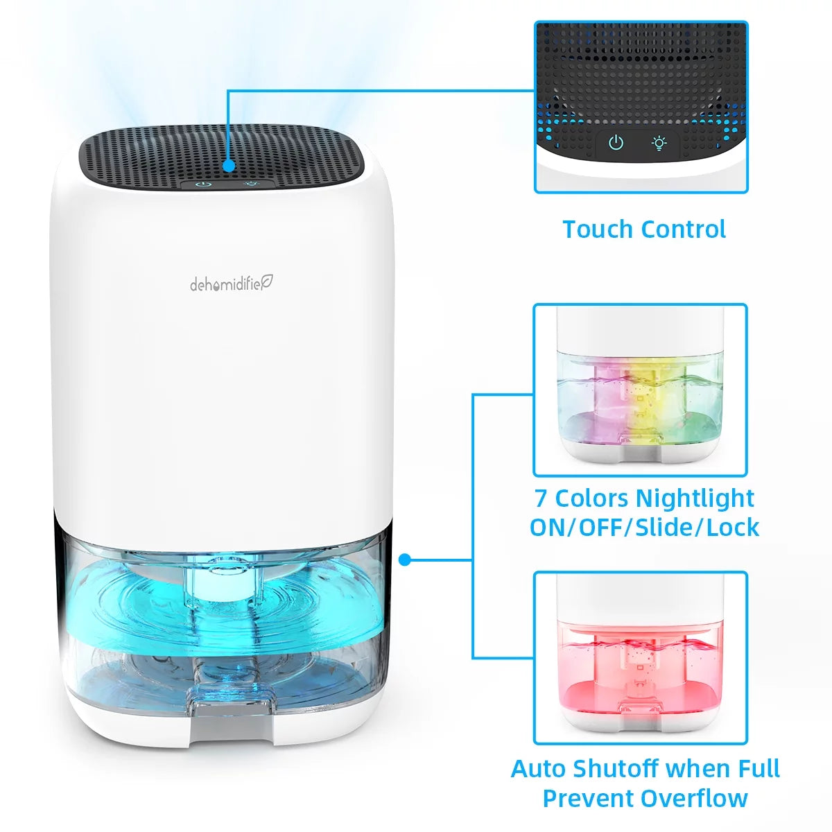 Portable Ultra Quiet Dehumidifier 1000ML I2162