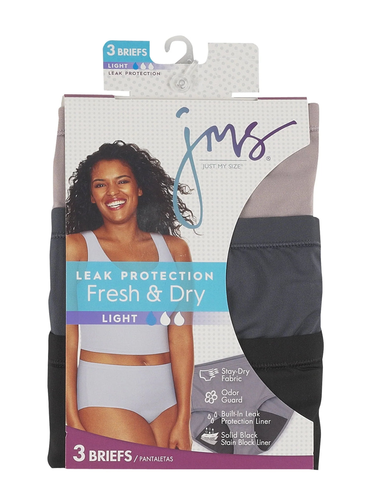 Plus Size Light Period Underwear 3-Pack Brief R7817