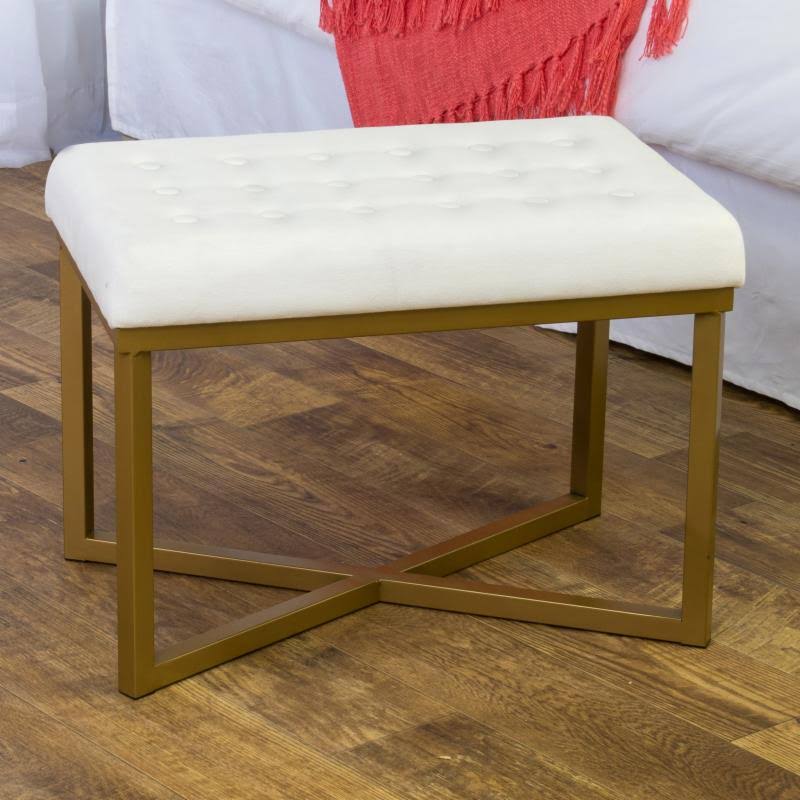 Tufted Bench with Metal Base U109