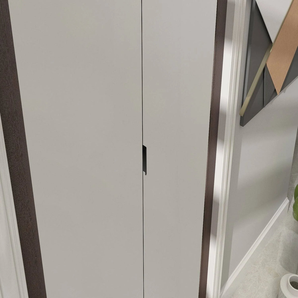 Mocha 1-Lite MDF Wood Frame Frosted Glass Interior Bi-Fold Closet Door F29310