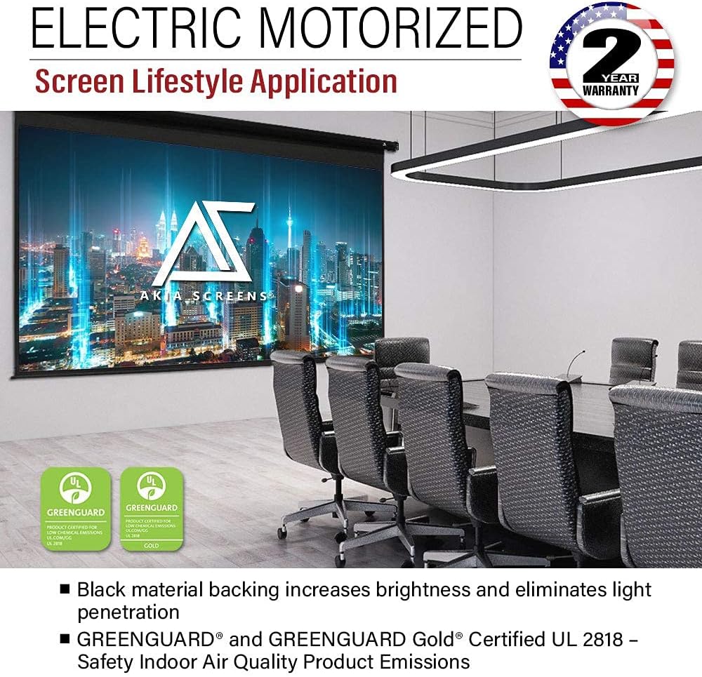 104 inch Motorized Drop Down Projector Screen 4:3 Black E784706