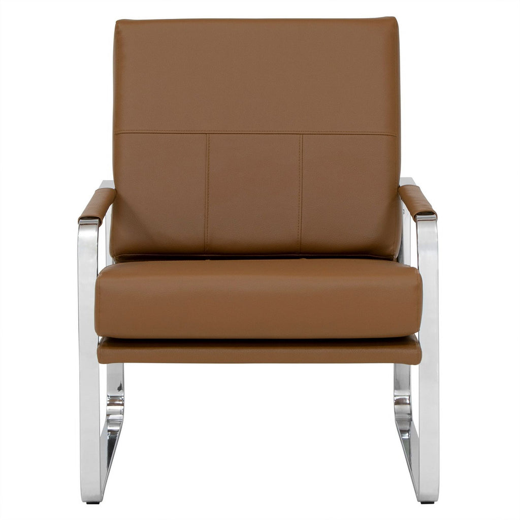 Caramel Brown 2-Piece Accent Chair and Ottoman Set Y6625