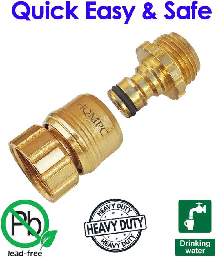 Brass Hose Connector 3/4" GHT (6 Sets) Pack of 2 D609