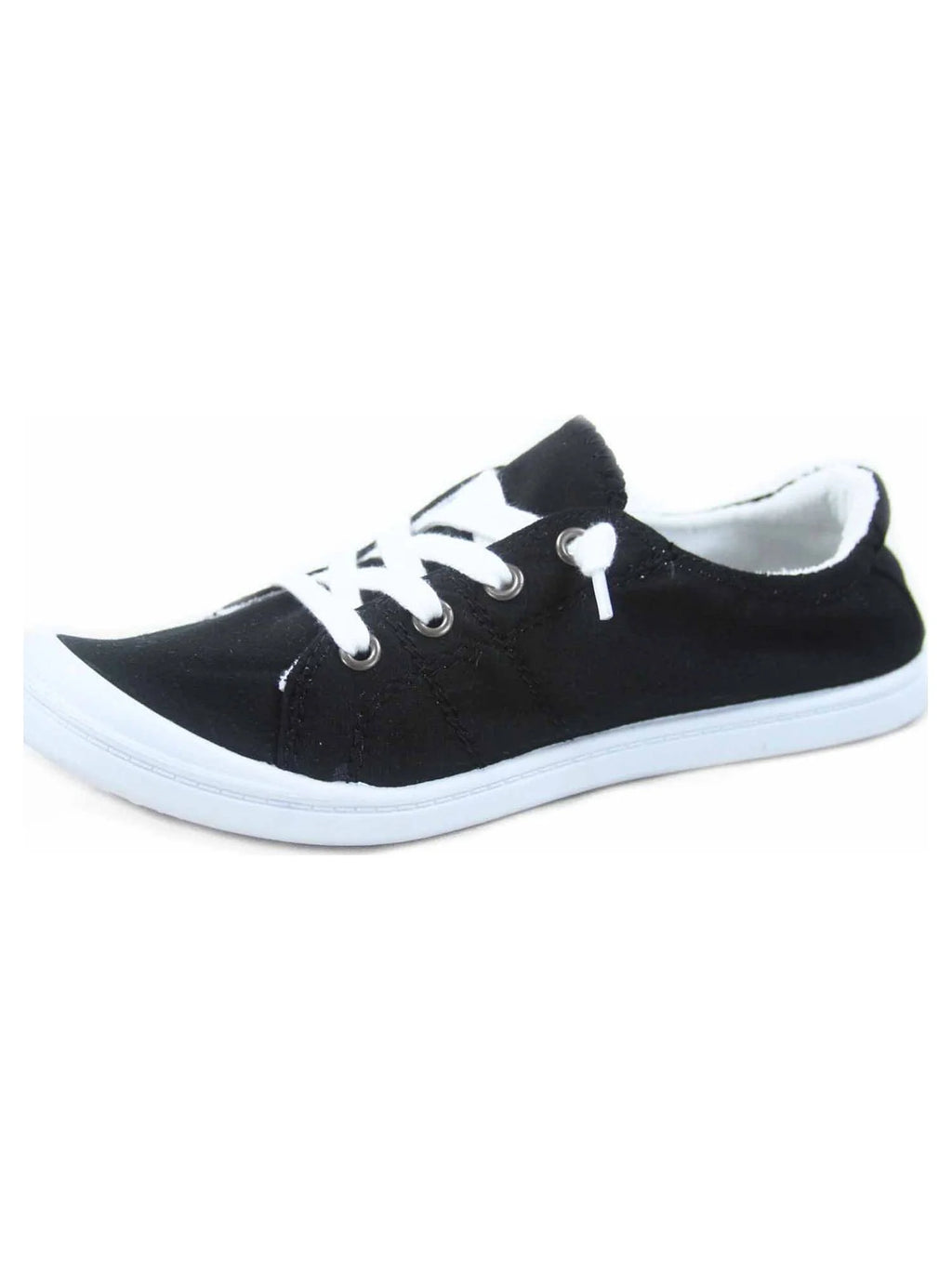 Black Slip On Round Toe Flat Sneaker Shoes S1964