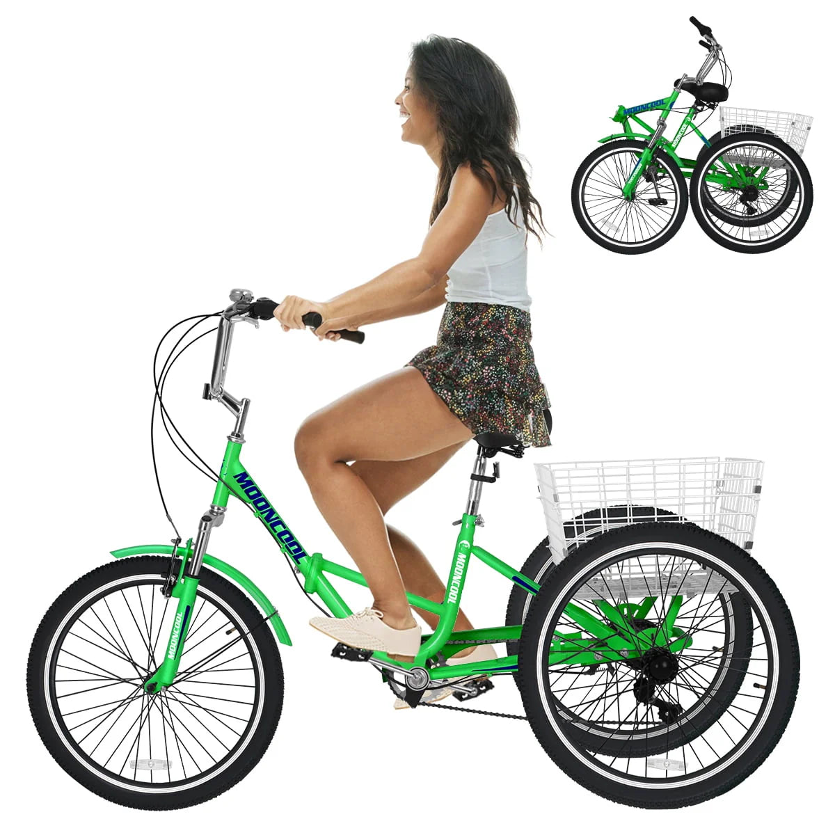 20/24/26 inch 7 Speed Adult Tricycle with Basket C623