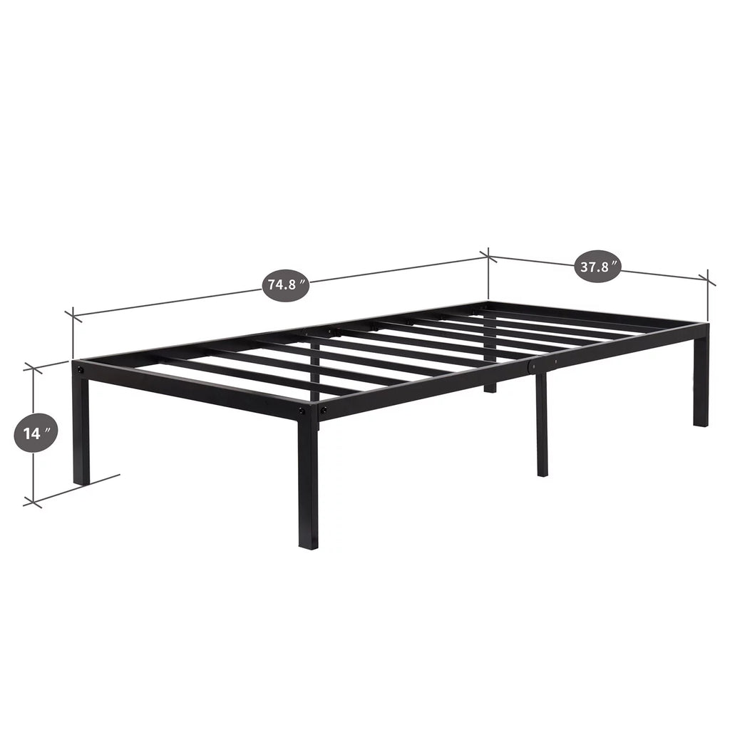 14 Inch Black Metal Twin Bed Frame C173710