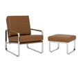 Caramel Brown 2-Piece Accent Chair and Ottoman Set Y6625