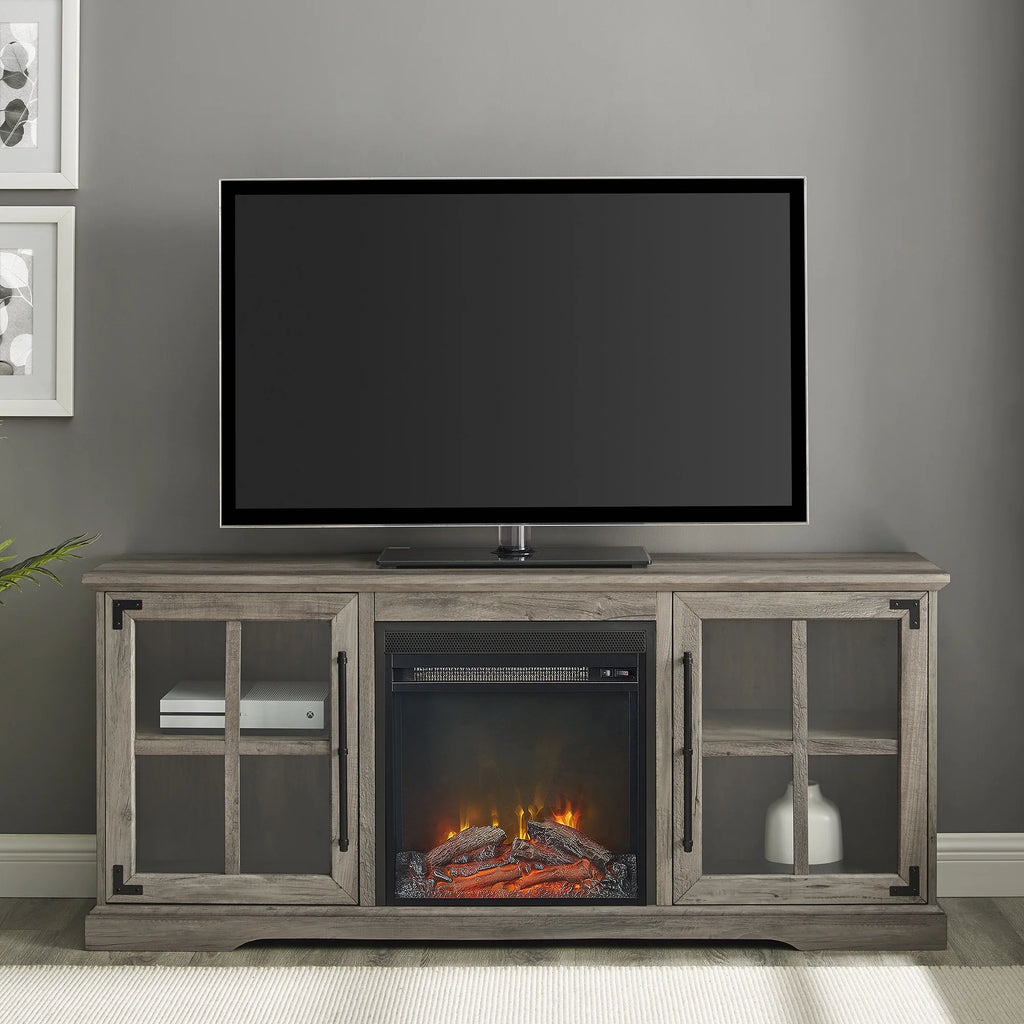 Gray Wash Fireplace TV Stand M8452