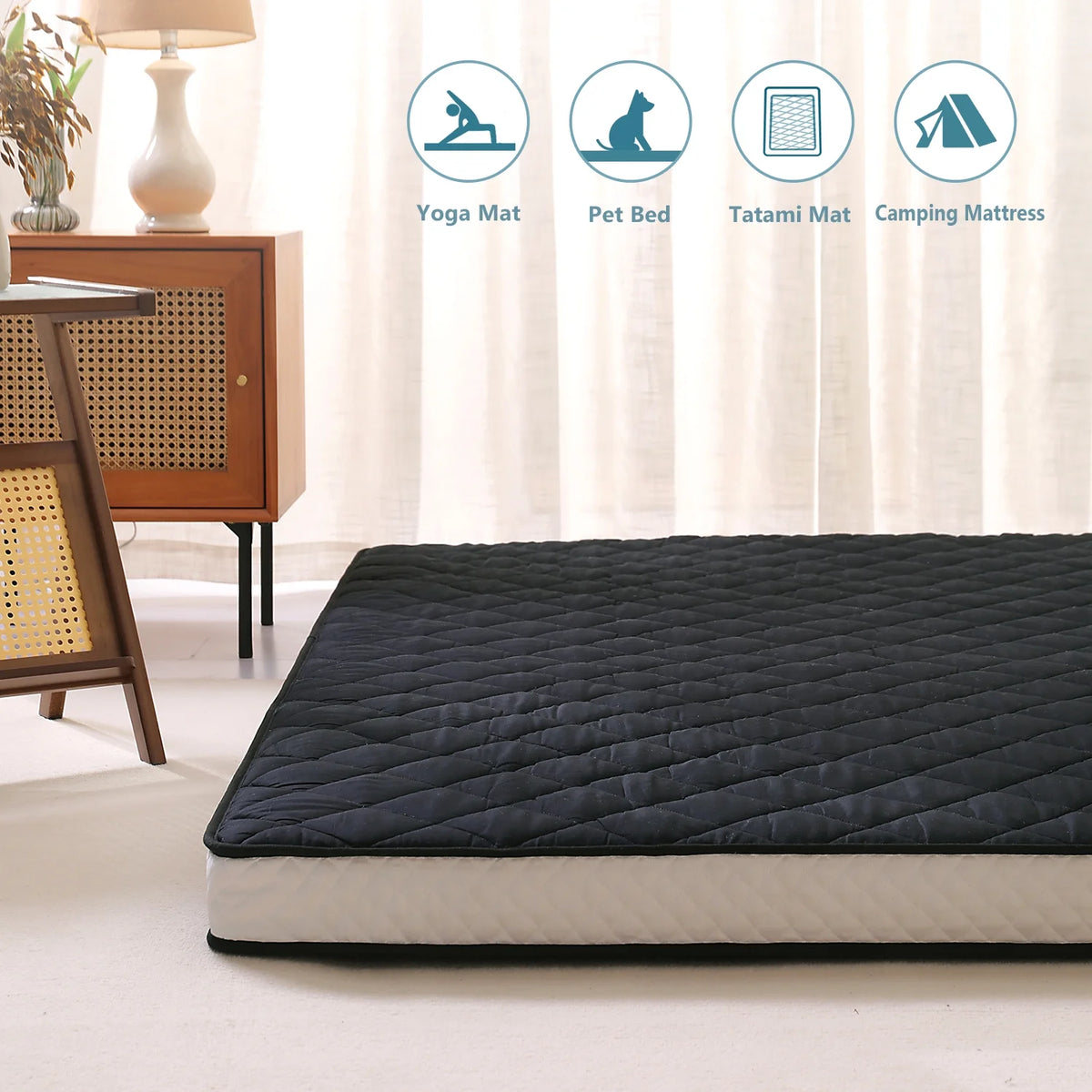 Gray Queen Folding Futon Mattress Y1708