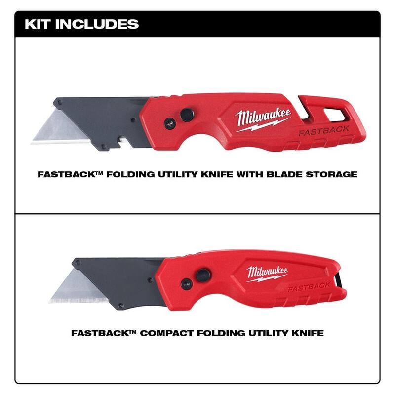 Folding Utility Knife with Blade Storage and Gut Hook (2-Piece) J603