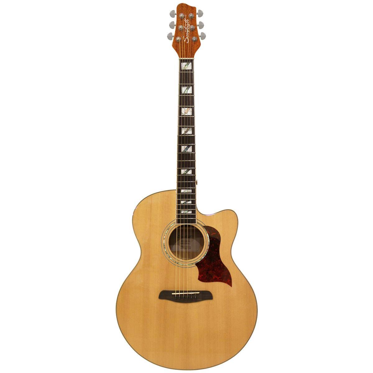 Spruce Jumbo Cutaway 6 String Acoustic Electric Guitar with Flame Maple Back & Sides L250