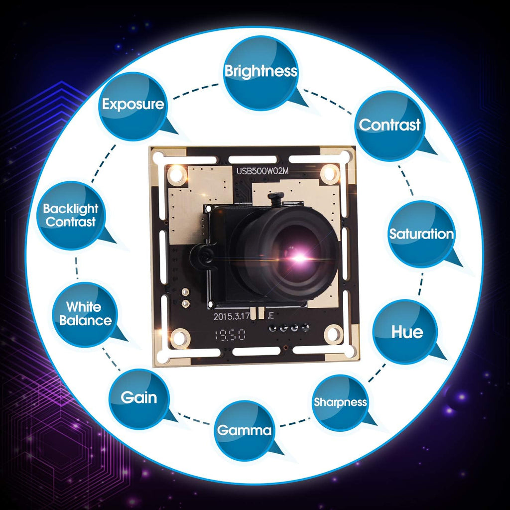 5 Megapixel USB Camera Module with CMOS OV5640 Sensor 3.6mm Lens B412