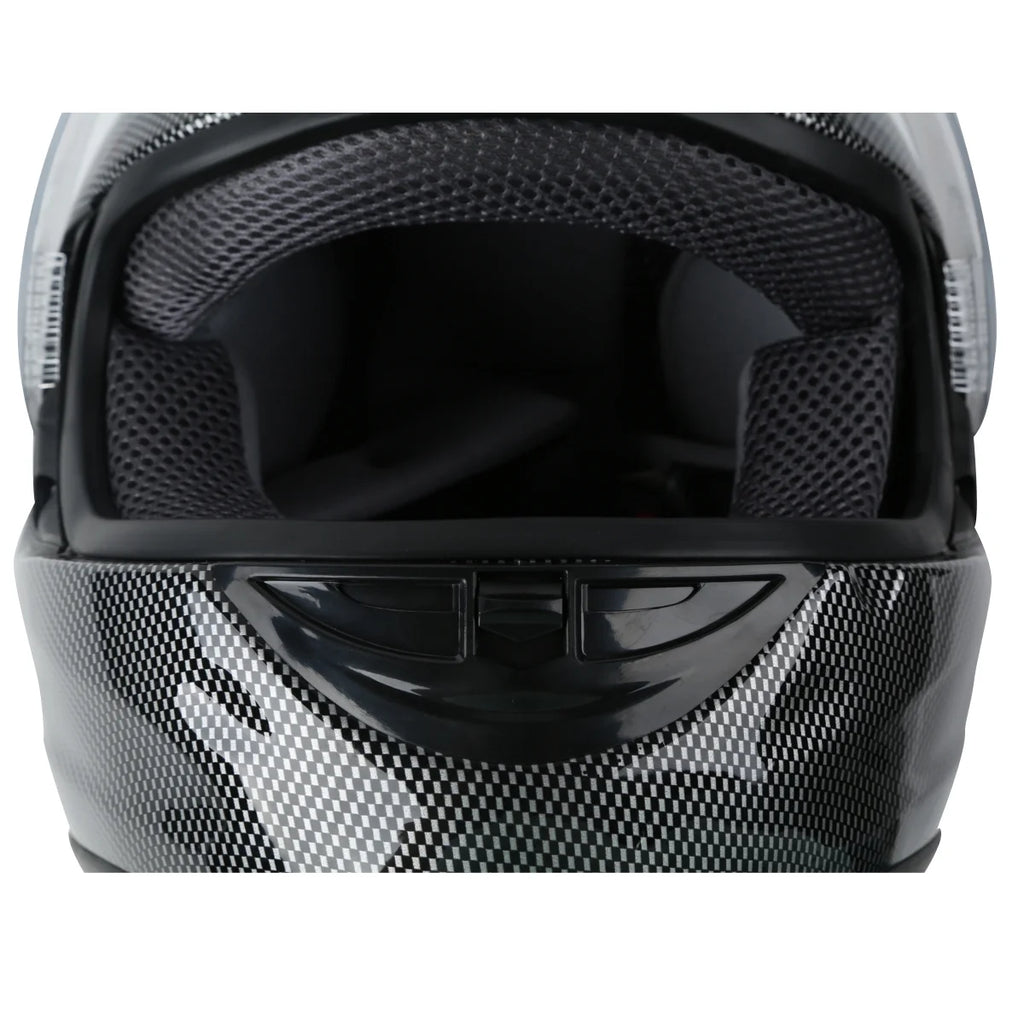 Black Carbon Fiber Full Face Motorcycle Helmet J452723