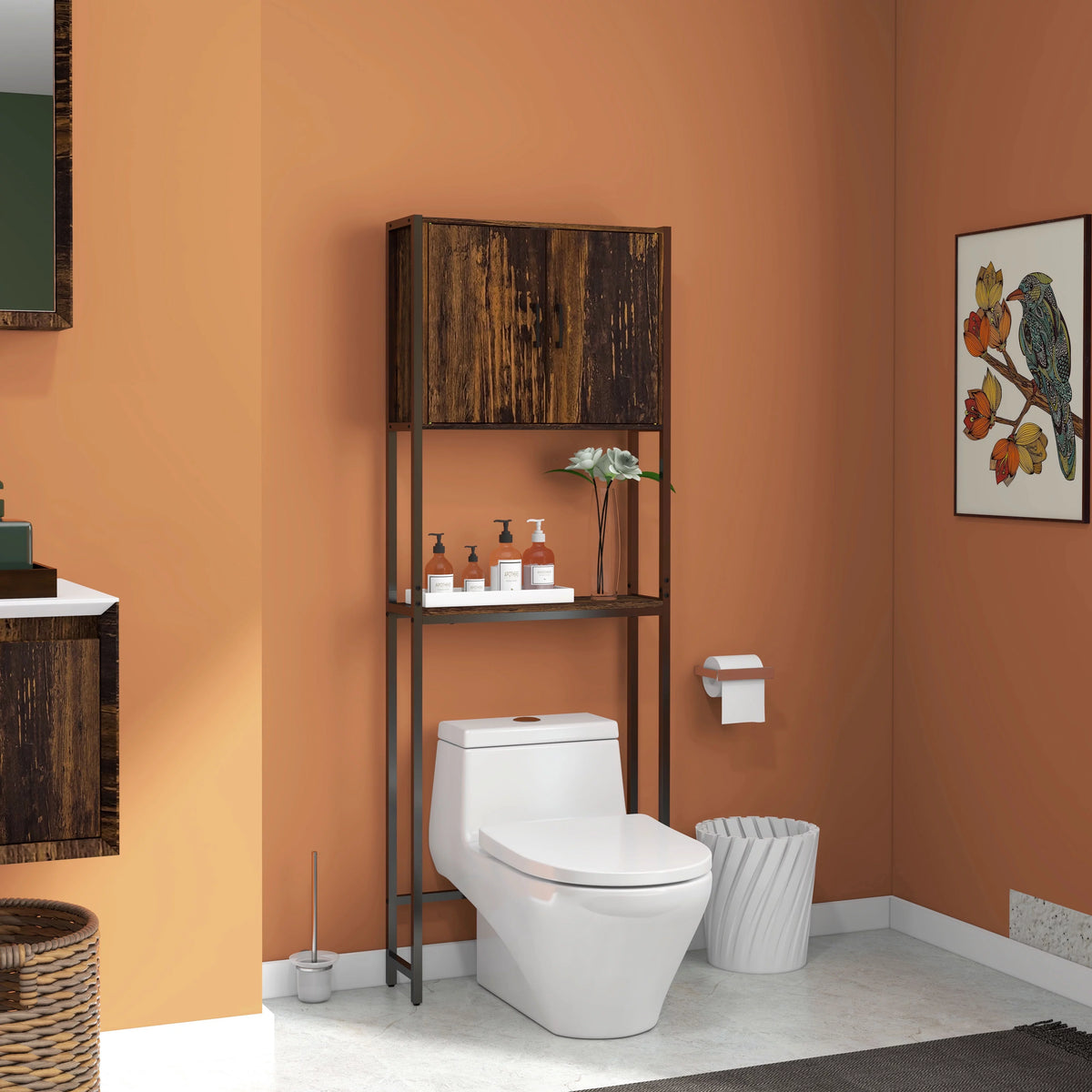 Over The Toilet Storage Cabinet with Shelf W143