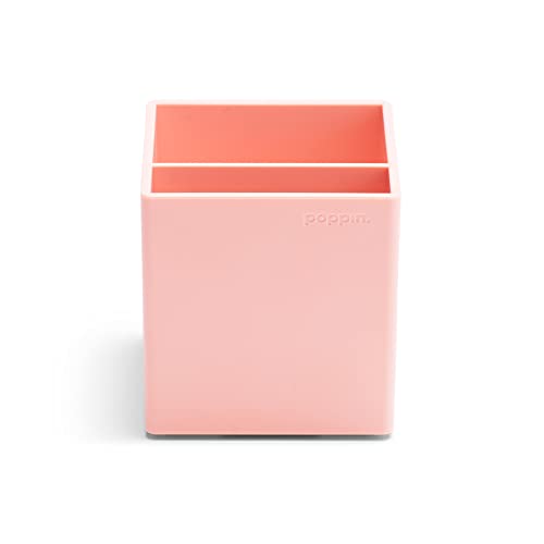 Blush Pink Plastic Pen Holder with 2 Compartments M5504