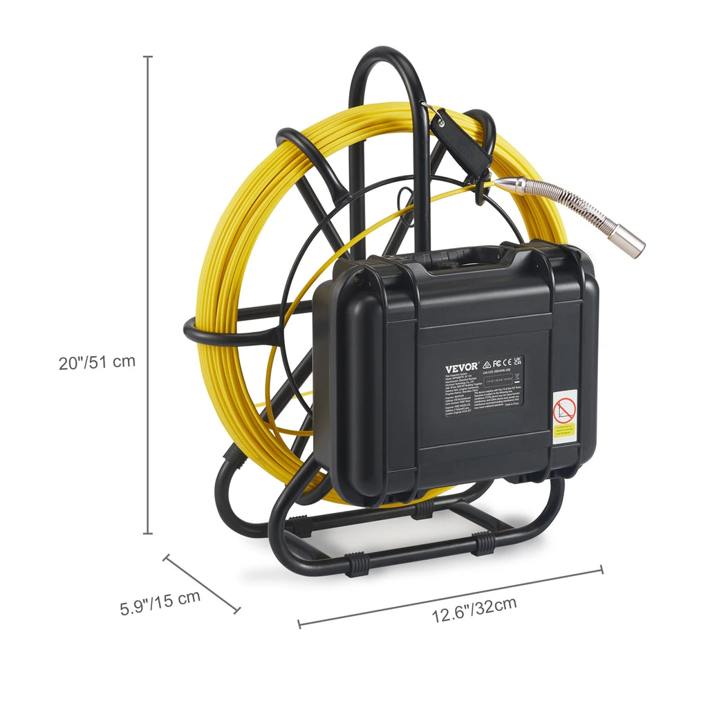 Sewer Camera Pipe Inspection Camera with 512hz Sonde 9in 720p Screen 164 ft P4851