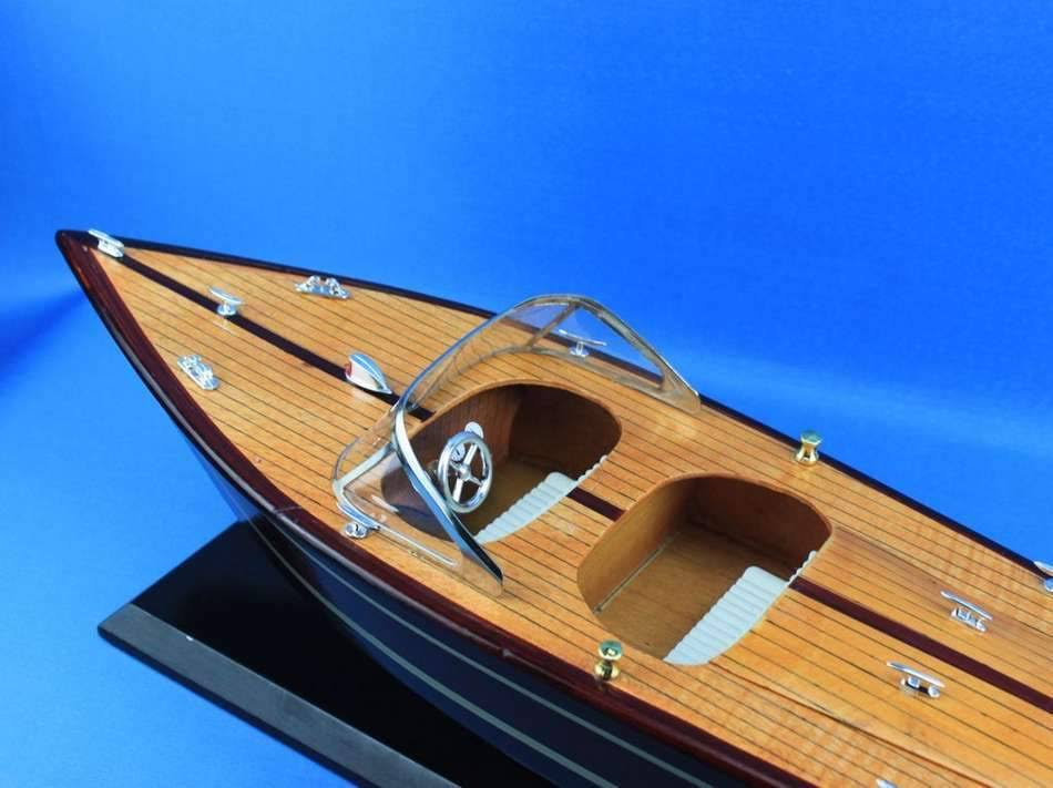 Wooden Chris Craft Triple Cockpit Model Speedboat 20x22 D498831