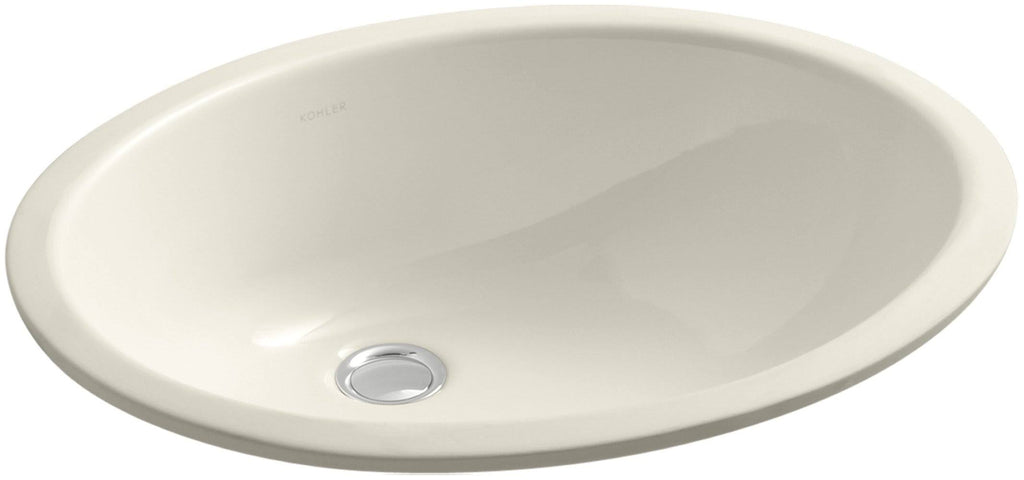 Almond Oval Undermount Bathroom Sink with Overflow J1653
