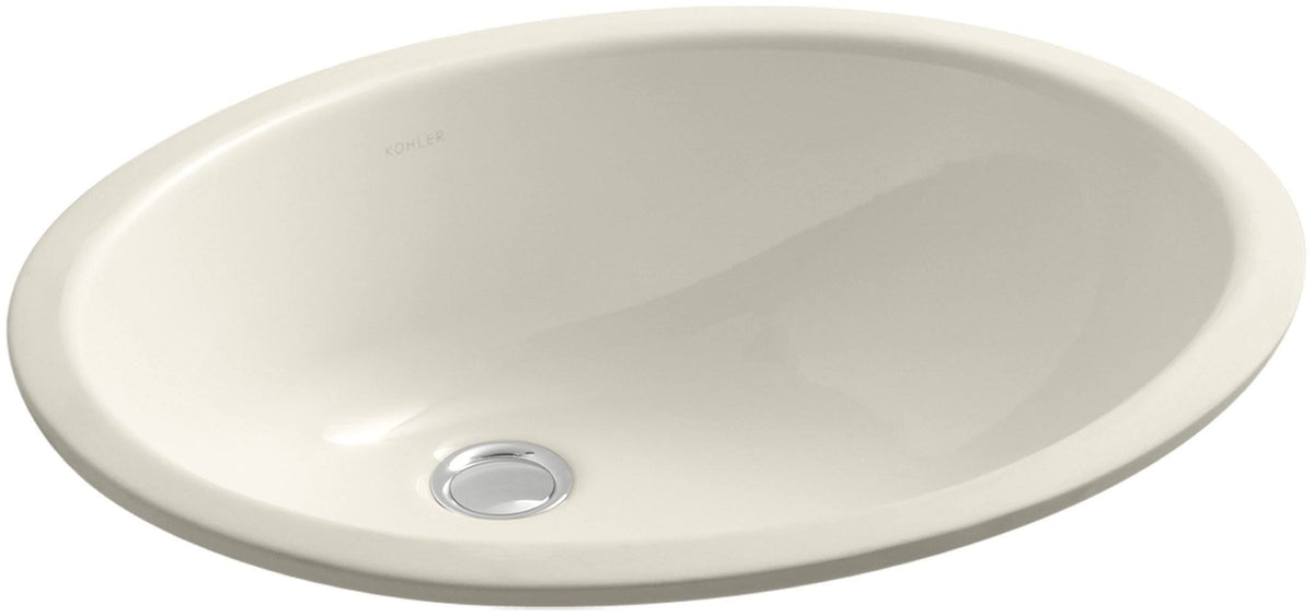 Almond Oval Undermount Bathroom Sink with Overflow J1653