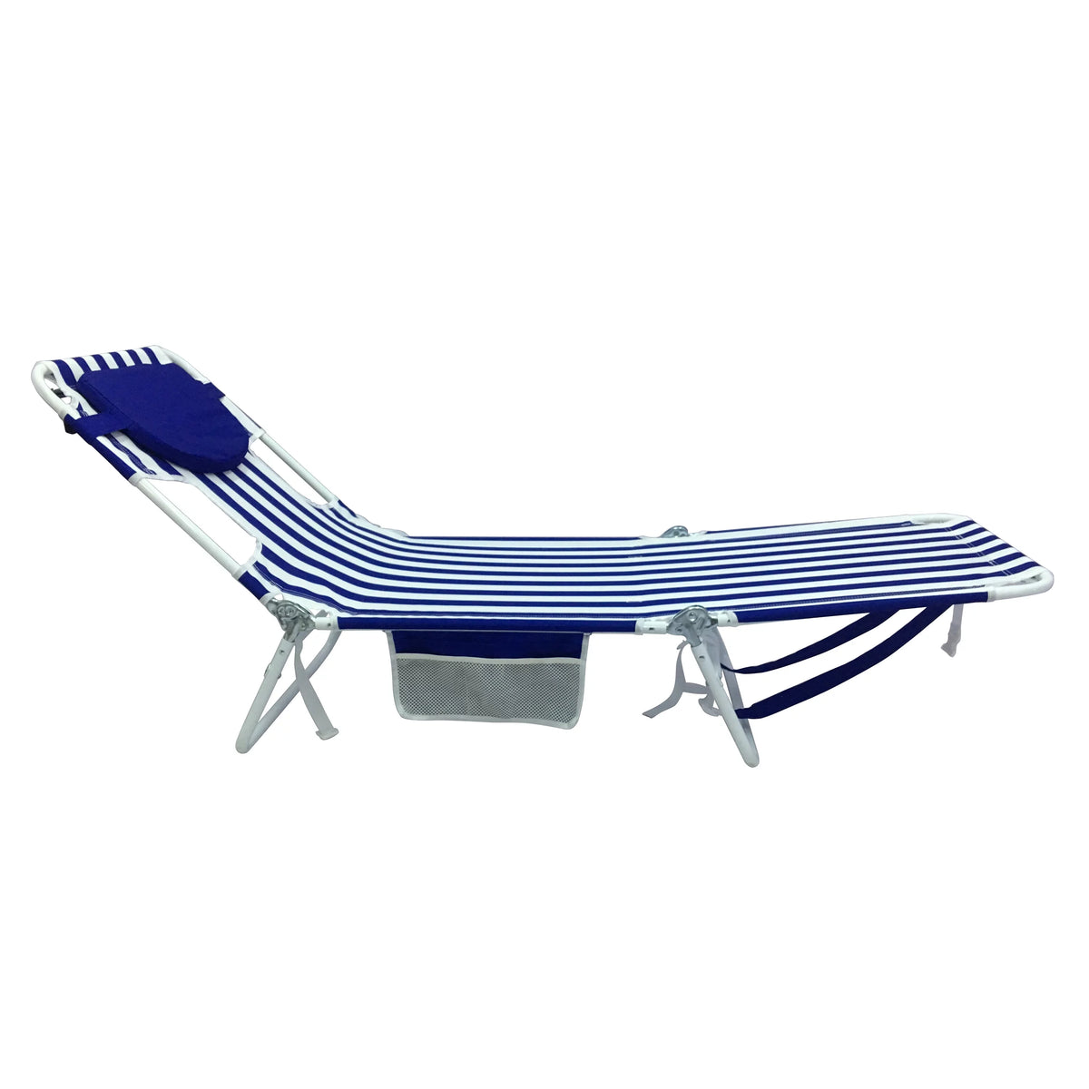 Blue & White Stripe Folding Beach Lounger 2-Pack Y71003