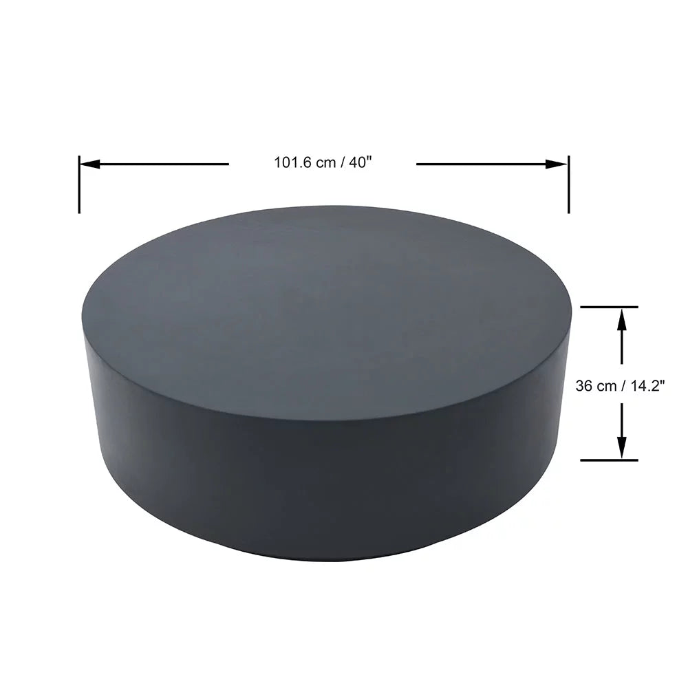 Slate Black Round Coffee Table End Table Set of 3 L9114