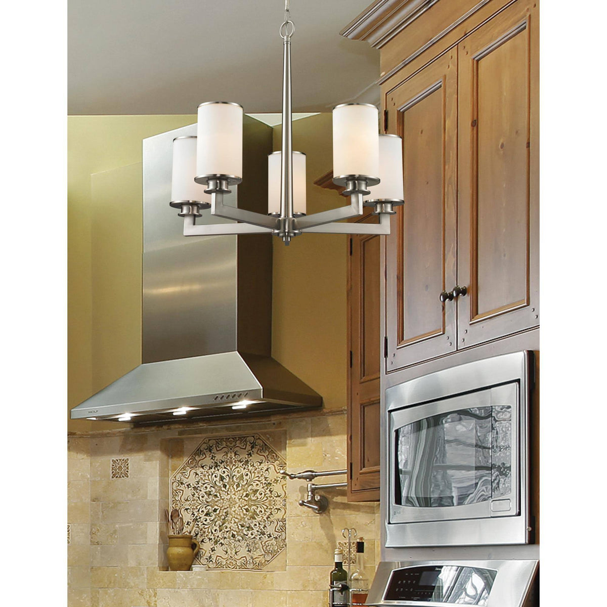 Brushed Nickel 3 Light Semi-Flush Mount Y8719