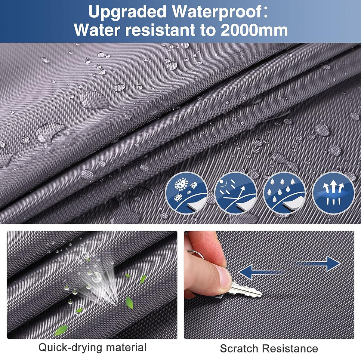Waterproof 500D Travel Trailer Cover with 4 Tire Covers I752