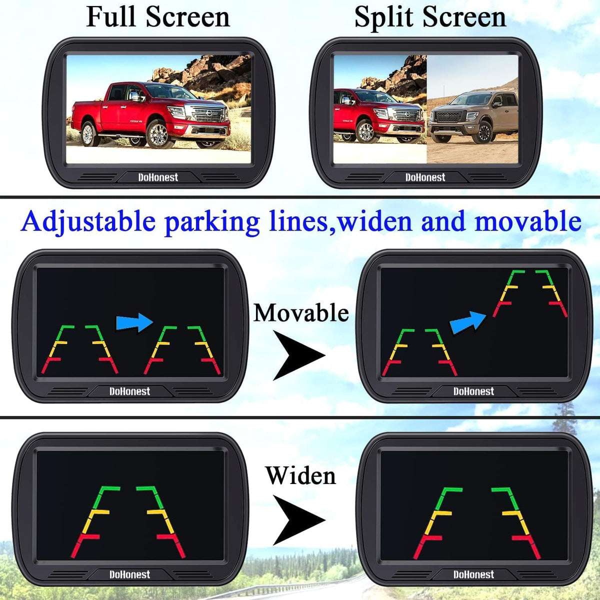 Wireless Backup Camera with 5'' Monitor HD 1080P R1871