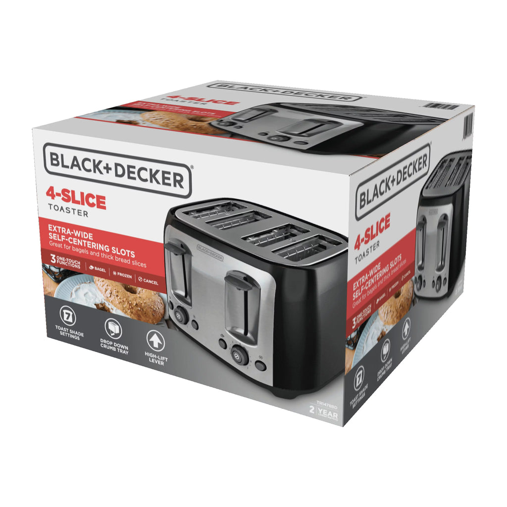 4-Slice Toaster with Extra-Wide Slots, Black/Silver W223236