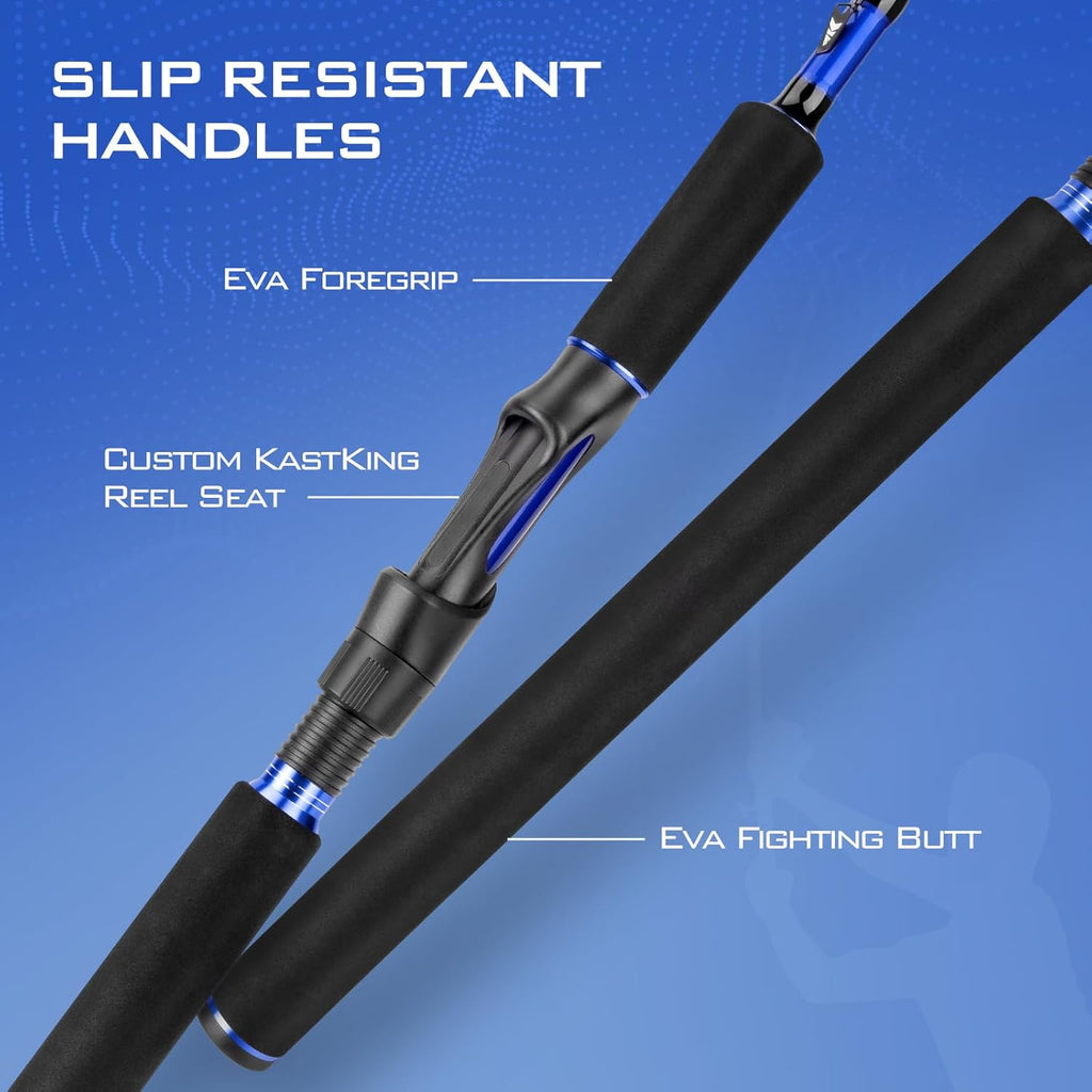 Fishing Rod and Reel Combo, IM6 Graphite 2Pc, Stainless Steel Guides with Ceramic Rings, EVA Handles W268185
