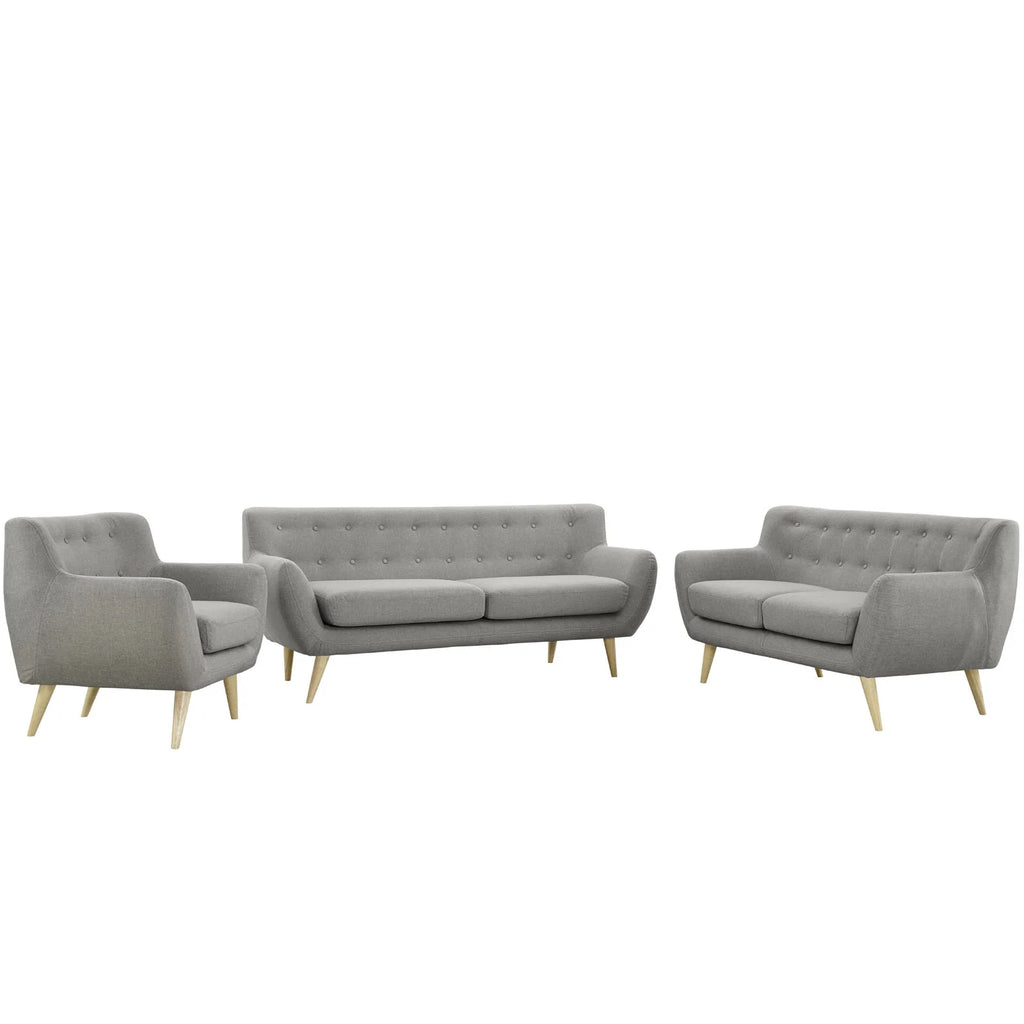 Grey Fabric Three PCS Living Room Set S518665
