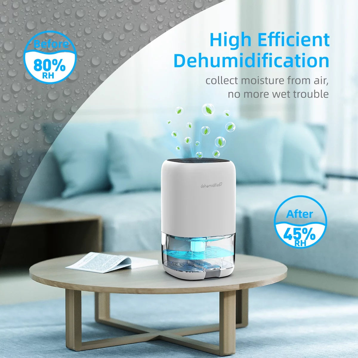 Portable Ultra Quiet Dehumidifier 1000ML I2162